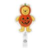 Cute Winnie Pumpkin Halloween Retractable Clip Badge Reel for Nurse Teacher