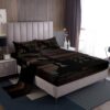 Cute Wolf Sheet Set for Girls Wolves Howling Sheets with Deep Pocket Fitted Sheetative Animal Wolves Tree Wood Grain Pattern Bed Sheets Set Brown Black Bedding Set 4Pcs With 1 Pillow Case Twin