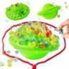 CUUCTGDA Marble Balance Game for Kids & Adults,60 Colorful Marbles with Storage,Fun Family Party Game for 1-4 Players,Improves Hand-Eye Coordination,Great Gift for Birthdays & Holidays