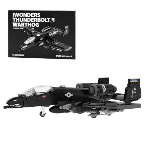 CUUSMET A-10 Warthog Military Fighter Jet Building Block Set, Realistic Aircraft Model Kit with Opening Cockpit, Retractable Landing Gear, Linked Flaps, Tail Surfaces, Engines, Army Airplane Gifts