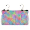 CuwrYet Rainbow Palm Leaf Tropical Bedside Storage Caddy Organizer Bed Caddy Hanging with 6 Pockets for Dorm Bed Top Bunk Beds Rooms Book Headboards