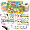 CVC Phonics Learning Book with Writing Cards, Double-Sided Dry Erase Spelling Practice Set, Sight Words Learning Materials for Classroom and Homeschool Use
