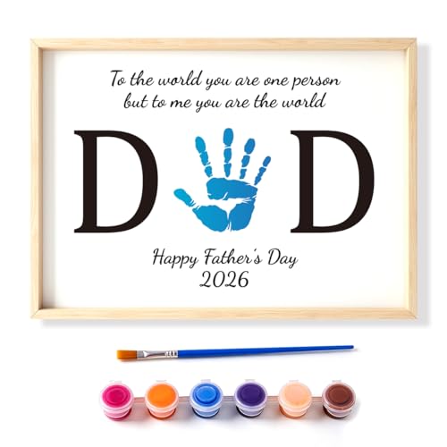 CVYW Fathers Day Crafts for Kids Dad Handprint Art Craft DIY Kit Happy Fathers Day Crafts Keepsake for Dad Stepdad Bonus Father's Grandpa
