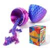 Cybermaker 12in 3D Printed Dragon Egg, Articulated Dragon Toy(Laser Purple)