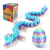 Cybermaker 12in 3D Printed Dragon Egg, Articulated Dragon Toy (Silk Crayon)