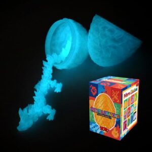 Cybermaker 12in 3D Printed Dragon Egg, Articulated Toy (Luminous Blue)