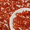 CYEENUT 500g/155pcs Large Hole Letter Beads,Big Alphabet Shaped Beads Transparent Color Letter Beads,Large Hole Chunky Letter Bead for Keychains Purse Bag Kit Backpack (Brown)