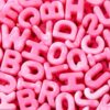 CYEENUT 500g/160pcs Large Hole Letter Beads,Big Alphabet Shaped Beads Color Cloud Letter Beads,Large Hole Chunky Letter Bead for Keychains Purse Bag Charm Kit Backpack (Cloud-Rose Pink)
