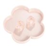 CYUXING 2pcs Jade Powder & Crystal Mahjong Dice + 1pc Pink Holder, Mahjong Dice Dish & Holder for Game Night, Casino & Board Games Accessory, Tray for Tiles Coins Markers