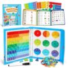 D-FantiX Magnetic Fraction Educational Puzzle, Magnetic Fraction Tiles & Fraction Circles Set, Math Manipulatives for Elementary School, Montessori Fraction Manipulatives Learning Toys for Kids