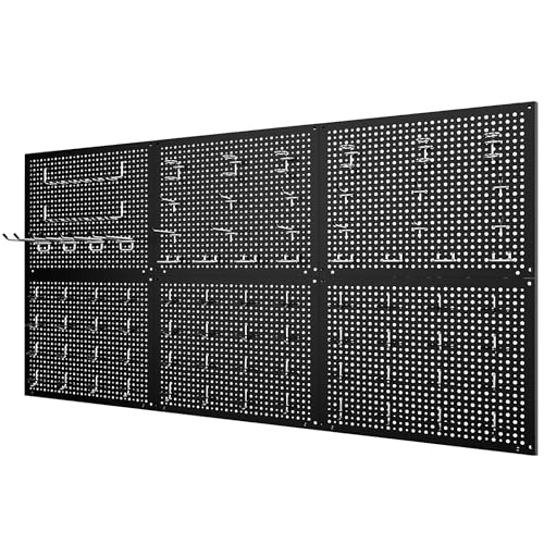 Daanxw Metal Peg Board Kit with 1/4" Pegboard Accessories,Include 16.5"X13" Peg Board and Extra Thick Pegboard Accessories,Wall Organizer PegBoard Panels Tool Organizer Storage System (128)