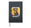 Dachshund What? Dog Meme Dachshund Funny Saying Dog Hardcover Journal, Black