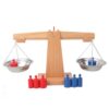 DAGLLGEW Balance Scale for Kids Natrual Wooden Educational Colorful Teaching Interactive Math Balance Scale Toy for Classroom Project Aids