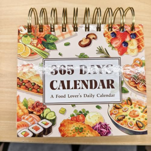 Daily Flip Calendar Dinner Global Delicacies, Every Page in the Perpetual Calendar Has Date & Global Cuisine Introductions, Desk Office Home Decor for Women Men Gifts Desk Accessories for Girls