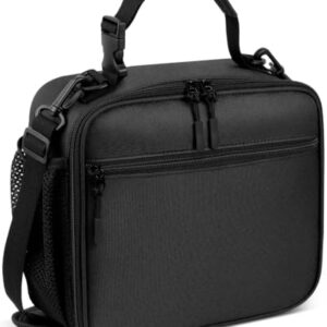 Dailyice Insulated Lunch Box for Men Small, Black Mens Lunch Bag with Strap