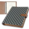 DAILY RITMO Letter Checkered PU Leather 1 inch Round 3 Ring Binder with 8.5 x 11 Inch Loose Leaf Note Paper | Black Checkered Large Cute Professional Recipe Binder for Women