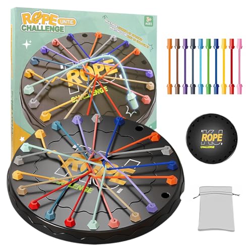 Daimeitec Rope Untangling Puzzle Game, Brainy Strategy Board Game Challenge for Kids & Adults- Multi-Level Logic Game Travel-Friendly Educational Toy(Manual on Box)