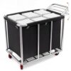 DaisyInner Commercial Laundry Cart with Wheels, 420l 12 Bushel Heavy Duty Rolling Laundry Hamper, Stainless Steel Frame Basket Cart Removable Waterproof Oxford Bag, 400 Lbs Capacity, Clothes Storage