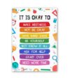 DakbSma It Is Okay To Classroom Decoration, One Rule Poster Metal Tin Sign, Class Rules Decor, Teacher Appreciation Gifts, Door Hanger Wall Art, Back School Gift, First Day Of Gifts 8x12 inch