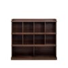 Daklpiw 10-Cube Bookcase, Farmhouse 47 Inch Wide Brown Walnut Bookshelf, Wooden 3 Tier Display Large Open Book Shelf, Vintage Horizontal Book Case for Home Office, Storage Cabinet for Living Room