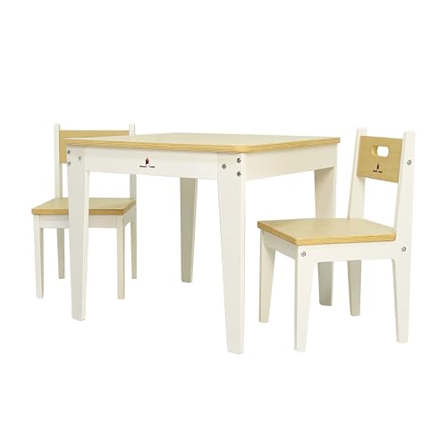 Damoch Family® Wooden Kids Table and Chairs Set | Montessori Art & Craft Table with 2 Chairs | Kids Activity Play Table for Home and Kindergarten | Premium+ Educational Grade CPSC/REACH/CPC Certified.