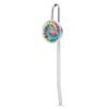Dancing Thanksgiving Bear Stainless Steel Metal Bookmark Long Bar Page Marker with Round Ornament Metal Book Marker for Reading Bibliophile Stationery Accessories Two Size Options