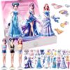 Daniel Axel Magnetic Dress Up Paper Doll Pretend Play,Dollhouse Magnet Travel Toys Car Activities Road Trip,Clothes Puzzles Game,3+yr Girls Toddler Preschool Learning Created Imagine Birthday Gift