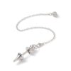 DanLingJewelry 1 Set DIY Beaded Pendant Brass Screw Eye Pin Bail Peg for Large Hole Bead Silver Colour Pendulum Shape Metal Charm for Jewellery Making
