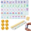 DAO-UPPSE 4-Layer Acrylic Western Mahjong Set 160 Tiles - Complete Game with Dice & Travel Bag for Adults Yellow Purple