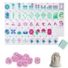 DAO-UPPSE 4 Layer Acrylic Mahjong Set 160 Tiles - American Travel Game with Dice Engraved Tiles Carrying Bag 9 Colors
