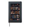 Dark Library Bookshelf with Vintage Books and Flowers Hardcover Journal, Black