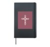 Dark Rose Pink Cross Jesus Christian Catholic Symbol Design Hardcover Journal, Black