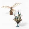 Da Vinci Flapping Wing Mechanical Bird & Steampunk Floating Sky Castle 2-in-1 DIY Model Kit Bundle, Fantasy Adventure Collectible Display Gift for Adult Hobbyists