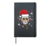 Day Of Dead Dia De Los Muertos Santa Christmas Snow Man Hardcover Journal, Black
