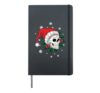 Day Of Dead Dia De Los Muertos Santa Elf Christmas Holiday Hardcover Journal, Black