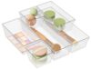 DCA 6 Pack Clear Drawer Organizer, Acrylic Drawer Storage Trays, Storage Bins for Makeup, Cosmetics, Jewelries, Utensils, Gadgets, Office
