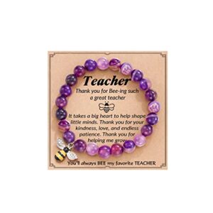 Dcfywl731 Teacher Bracelet Teacher Appreciation Graduation Gifts for Women Apple Charm Braclets for Teachers from Student