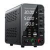 DC Laboratory Power Supply 30V/60V/120V Adjustable Bench Preset Current ON/Off Voltage Regulator(Black 305)