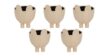 Décopatch HD055Cpack - Un Lot de 5 Supports en Papier brun mâché 8X8X6 cm - Waterproof - Cache-Pot Chat