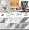 DCWV Printed Cardstock Paper 12x12, 36 Sheets of Scrapbook Paper for Crafts and Card Making, Double Sided Heavy Duty Cardstock with Foil Accents - Silver Leaf