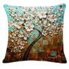 DCZMLC 3D Pillow Cushion Vintage Flower Cotton Linen Pillow Case Waist Cushion Cover Bags Pillow Covers Decorative(Style C)