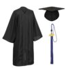 D DODOU Unisex Matte Graduation Cap and Gown Tassel Package for High School and Bachelor (Standard, Black + Royal Blue, 54)