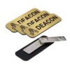 Deacon 1 x 3 Name Tag/Badge, Magnetic Backing Brushed Gold, Praying Hands Design (3 Pack)