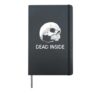 DEAD INSIDE Tees Skull Heavy Goth Rock Hardcover Journal, Black