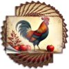 Decals Love Racing Southern Helmet A Rooster Stands Proudly Amidst Apples and Berries - Scratch Resistant Stickers