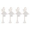 DECHOUS 4pcs Vintage Dollhouse LED Street Lamp with Realistic Illumination, Miniature White Lamp Post for Alley and Courtyard Model Layouts, Holiday Village Scene Accessories