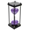 DECHOUS 60 Minute Hourglass Sand Timer with Purple Sand and Wooden Frame, Glass Visual Timer for Accurate Time Management, for School and Café Use