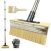 Deck Stain Brush Set - 59in Long Handle Floor Paint Applicator with Gloves