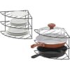 Deco Brothers 3-Tier Counter & Cabinet Corner Shelf Organizer, 2 Pack Black