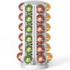 Deco Brothers VertuoLine Pod Holder, 360° Turntable Rotating Pod Carousel Organizer Compatible for Nespresso Pods, White